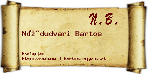 Nádudvari Bartos névjegykártya